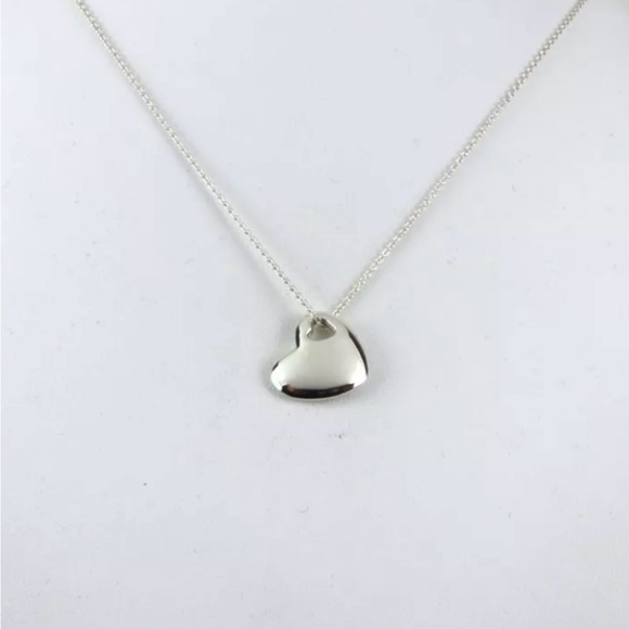 Tiffany & Co Puff Heart Sterling Silver Pendant Necklace 1435 - Picture 2 of 5